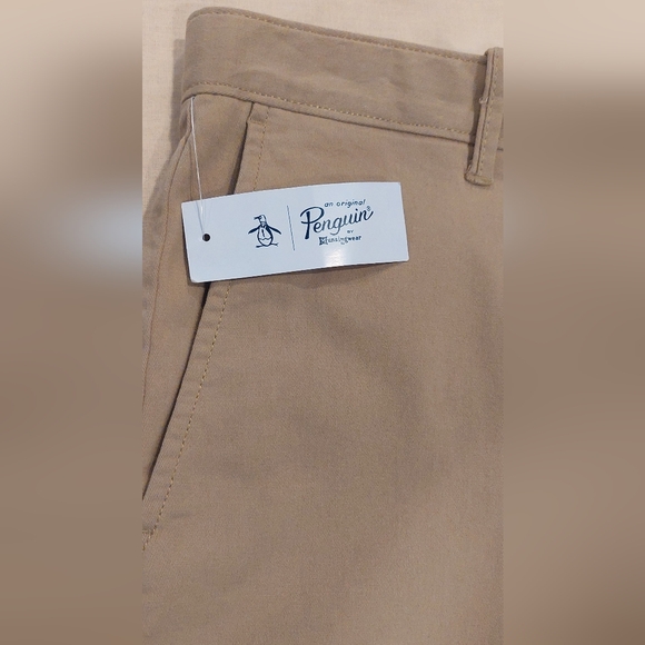 Original Penguin Khaki Men's Flat Front Shorts - Picture 2 of 6